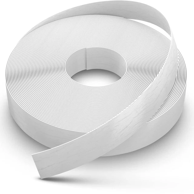 Birch Edge Banding White Veneer Tape | Pre-Glued, 25 Ft Long Thin Real
