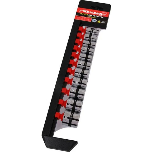 Neilsen 219-Piece Socket Set - 1/4, 3/8 & 1/2 Inch Drive Chrome Vanadium Sockets With Case