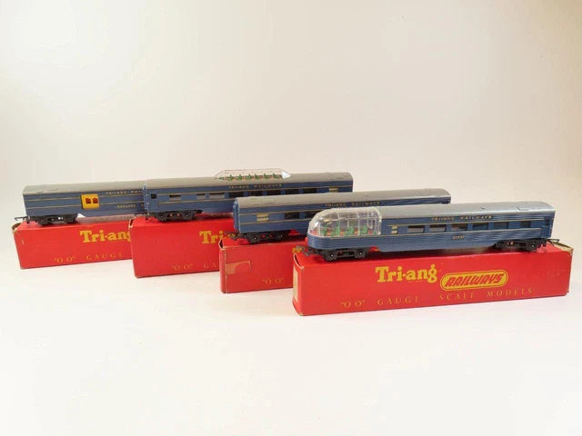 TRI-ANG R132 VISTA-DOME, R133 Observation Car, R131 Coach & R134 ...