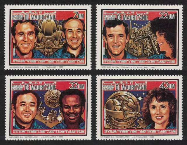 Mauritania Challenger Astronauts Commemoration 4v 1986 MNH SG#869-872
