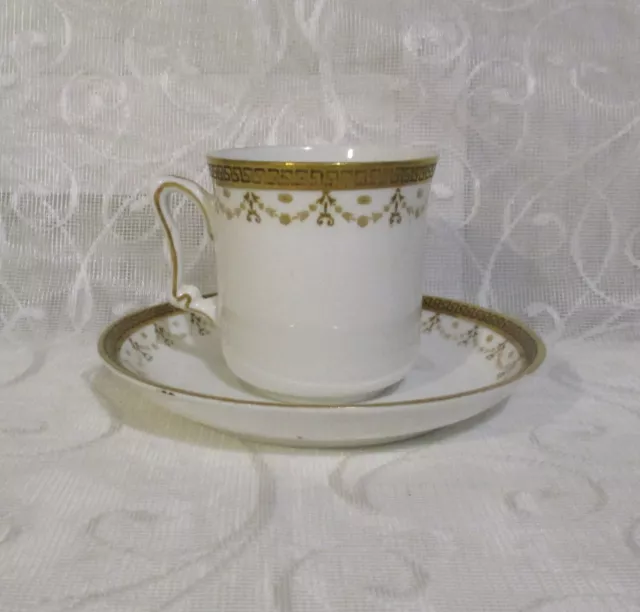 Vintage Sutherland Art China Coffee Cup And Saucer Swags & Greek Key Design