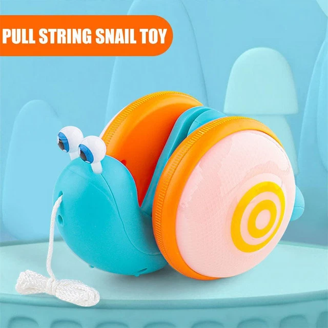 Pull String Cartoon Snail Car Toy Baby Crawl Cartoon Snail Toy HOT A7 2