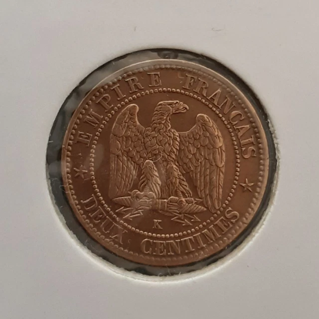  2 centimes Napoléon III tête laurée 1862 K (SPL) ! Rare dans cet état