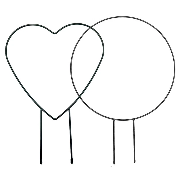 Heart/Round Shaped Plant Trellis Support Frame Vine Climbing Rack Steel+Plastic