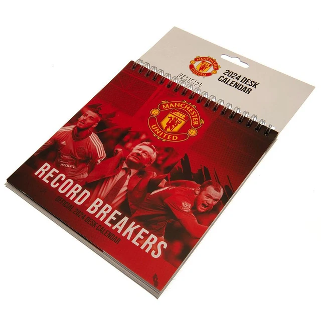 MANCHESTER UNITED FC Desktop Calendar 2024 Utd Football Planner Gift £9