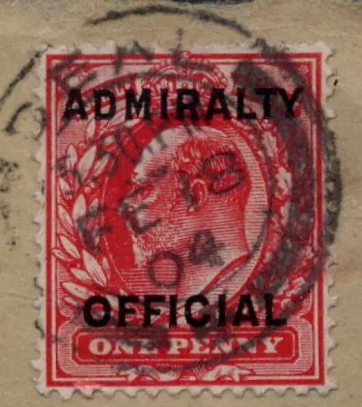 GB OFFICIAL ADMIRALTY 1903 1d T2 FU on PIECE..DEAL KENT