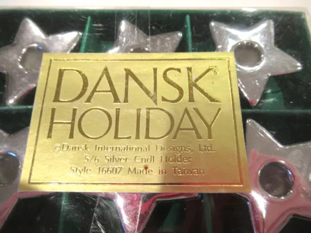 Dansk Holiday set of six star-shaped candleholders, still in the box 2