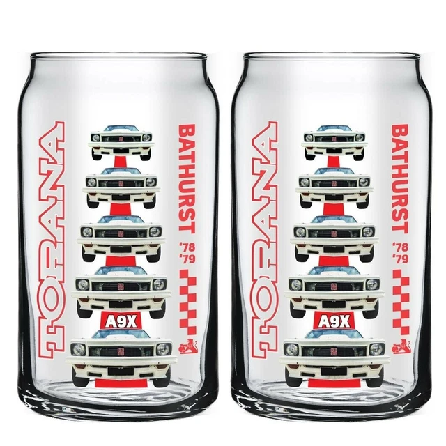 127009 Holden A9X Torana '78 '79 Bathurst Set Of 2 485Ml Can Shaped Glasses
