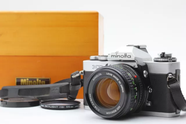 [NEAR MINT / BOX] Minolta XD SLR Film Camera Silver MD ROKKOR 50mm f1.4 JAPAN