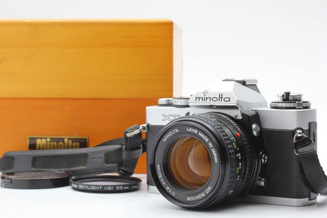 [NEAR MINT / BOX] Minolta XD SLR Film Camera Silver MD ROKKOR 50mm f1.4 JAPAN