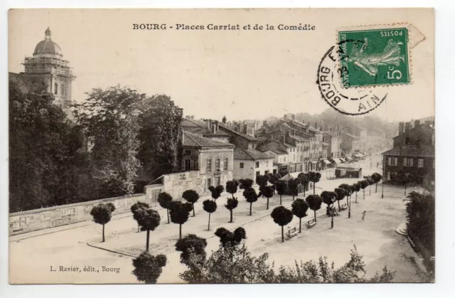 BOURG EN BRESSE AIN CPA 01 la place carriat et de la comedie