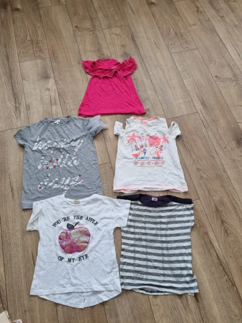 AGE 7 girls Summer T Shirt bundle  inc River Island And ZARA  bundle