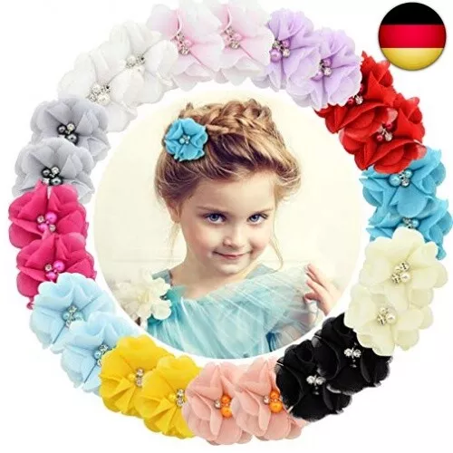 24 Stück Baby Mädchen Haarspangen Chiffon Blumen Haarspangen für Jugendliche Ki