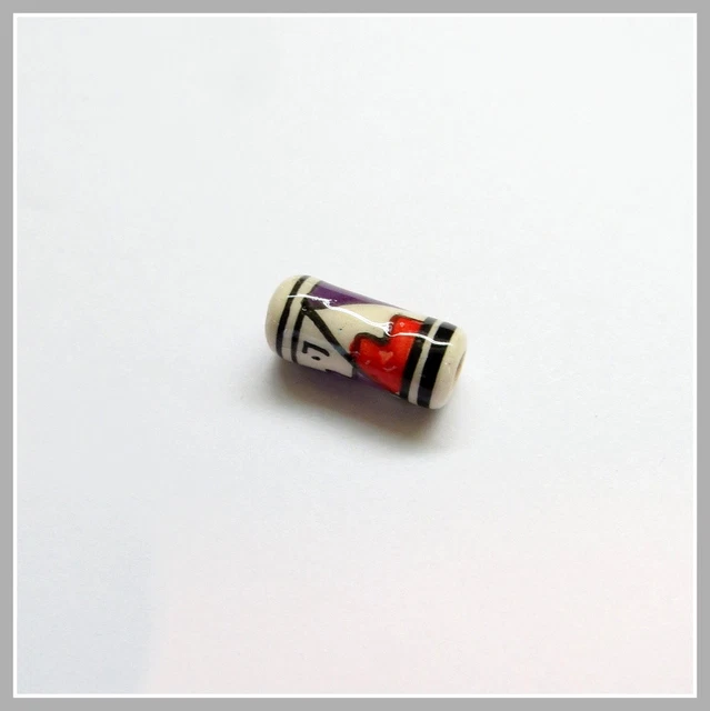 Porzellan Inka Keramikperlen18x7mm Zylinder Bastelschmuck Loch 2mm. Handarbeit 2