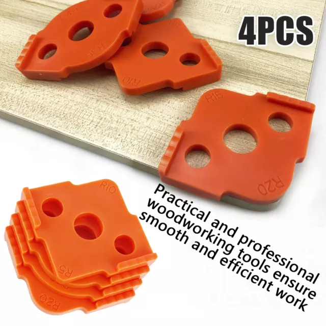 4x Rounded Corners Router Bit Template Safe R-Angle Woodworking Locator Tool ╗