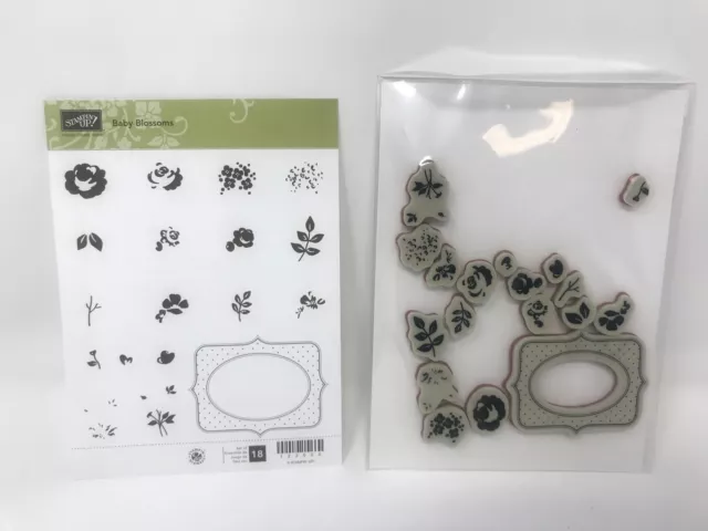 Retired Stampin Up 122000 Baby Blossoms & 120060 Itty Bitty Bits Cling Stamps