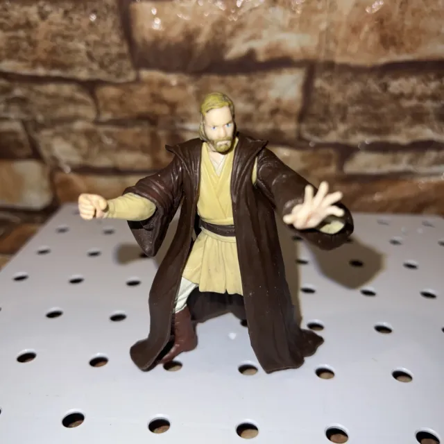 Star Wars Attack Of The Clones Obi-Wan Kenobi Force Push Jedi Hasbro 2004