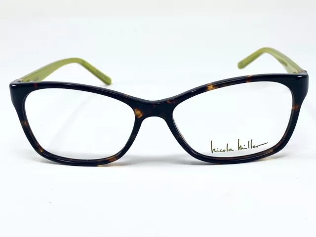 New NICOLE MILLER Balanchine Brown Tortoise/ Yellow Womens Eyeglasses 53-15-138