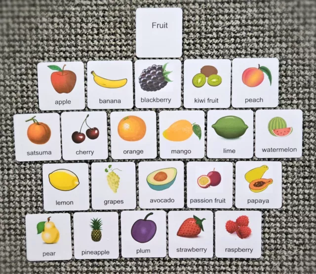 Fruit Flash Cards - PEC Communication Non Verbal ASD Dyslexia Nursary Preschool