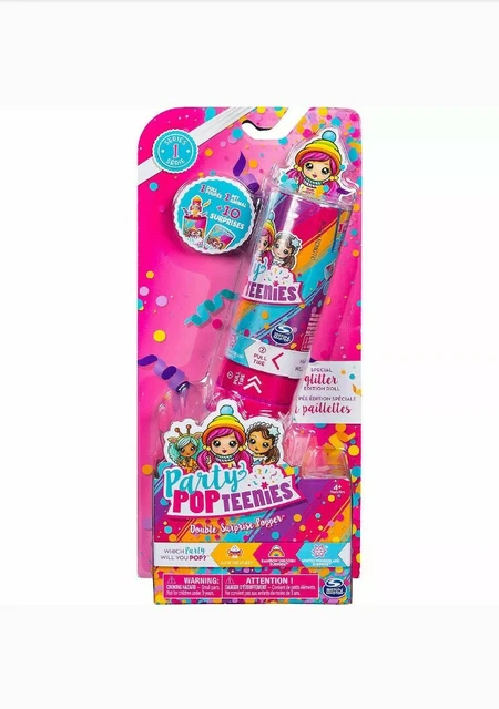Party PopTeenies Double Surprise Popper with Confetti & Mystery Mini Doll