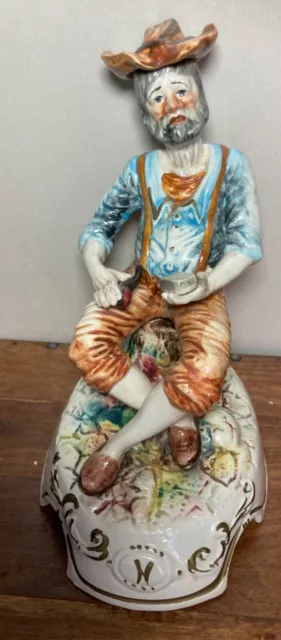 A Large Full Of Character Vintage Capodimonte Man figurine Tobacco pipe smoking