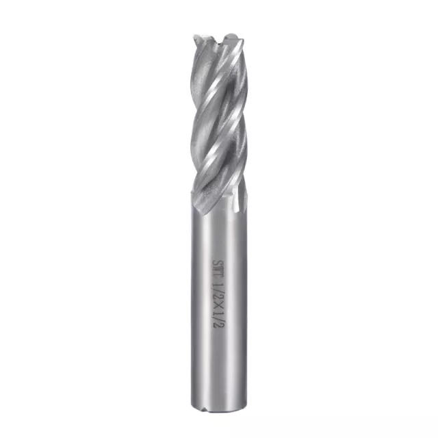 1/2" Cutting HSSAL Spiral Drill Bit Straight End Mill Cutter 4 Flute 1/2" Shank