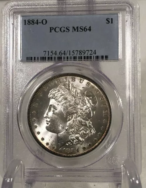 1884-O Morgan Silver Dollar PCGS MS64 Cert# 15789724 Gold Toned Rim