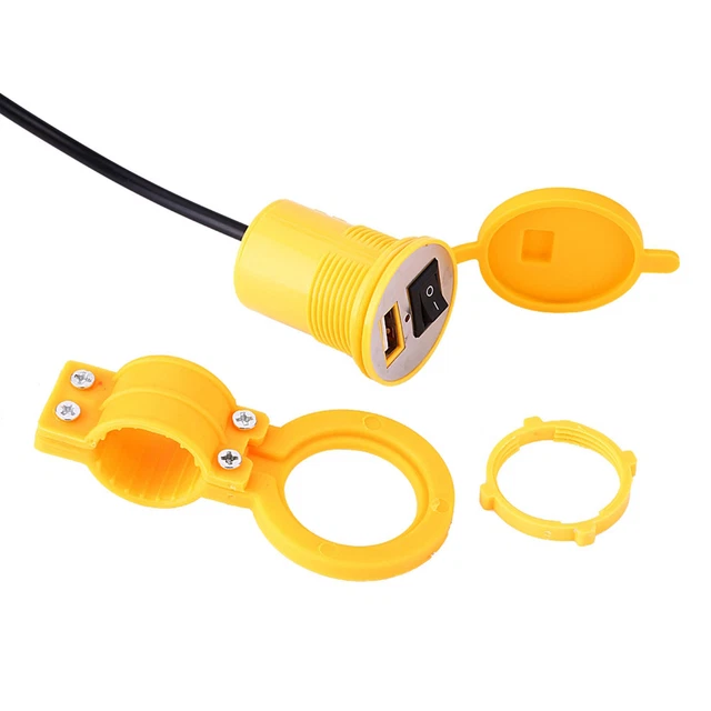 (jaune) Prise De Chargeur USB Universelle Pour Moto 12-24V Port