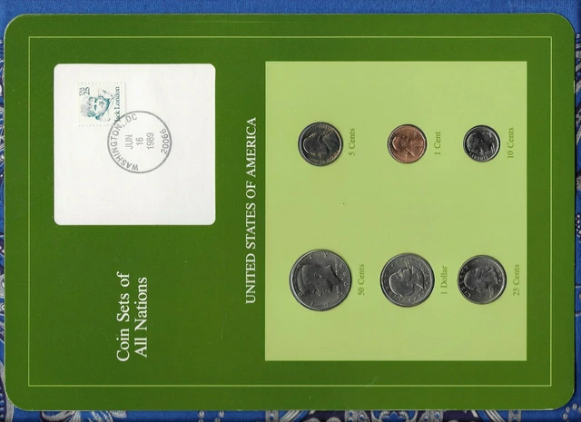 Coin Sets of All Nations United States 1979-1988 5,25,50 Cents 1988 UNC