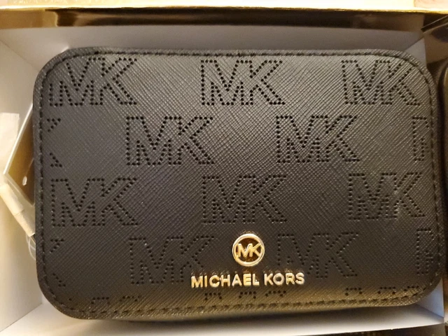 NWT MICHAEL KORS Giftables Small Jewelry Case Box Leather Black