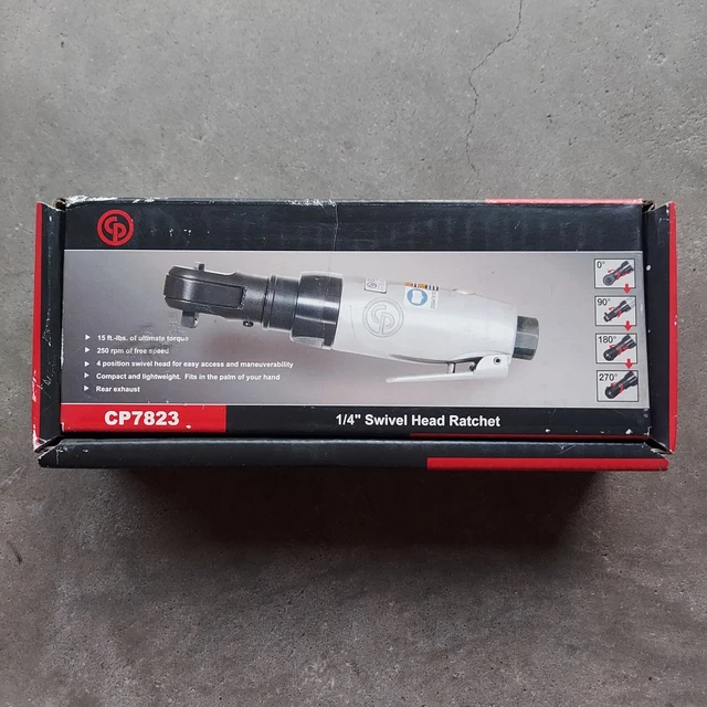 NEW chicago pneumatic cp7823 1/4" swivel head air ratchet