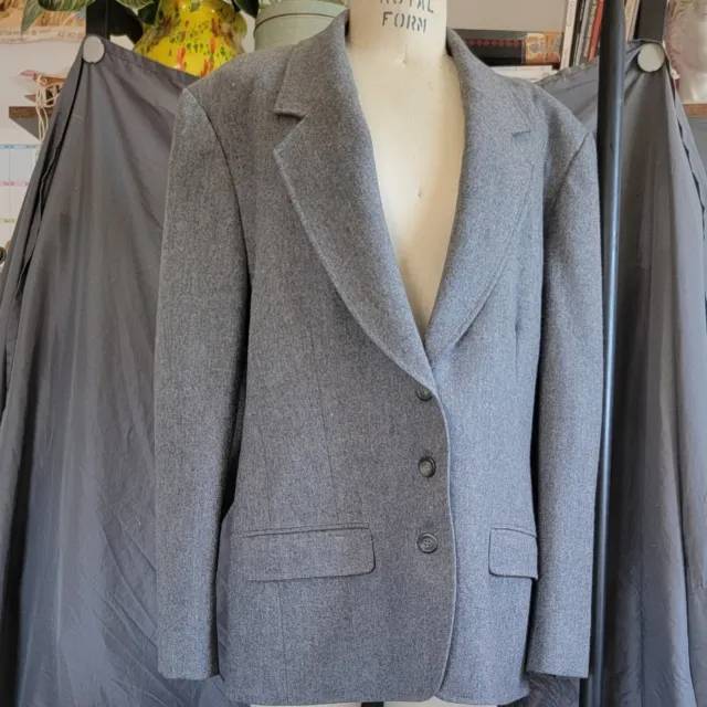 Vintage Classic Pendleton womens Sz 16 Grey virgin wool blazer jacket