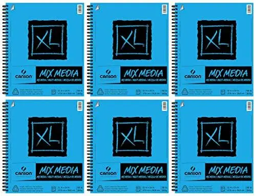 6-Pack Case -  XL Series Mix Media Paper Pad, Heavyweight, Fine Texture, Side