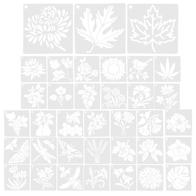 36 piezas Plantilla Multifunción Dibujo Pinturas Plantillas Florales