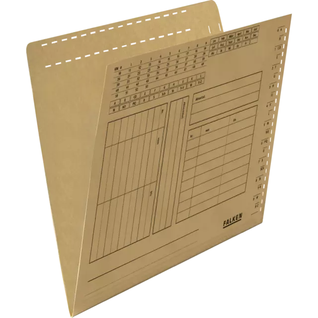 Falken 100x Einstellmappe A4, RC-Kraftkarton, Schlitzstanzung, Braun, 80004377F