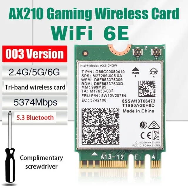 Bluetooth 5,3 Módulo inalámbrico Adaptador WiFi 6E AX210NGW Tarjeta de red