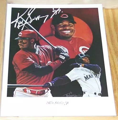 Ken Griffey Jr. Mariners/Reds: Tim Cortes Print Lithograph Poster 18x24