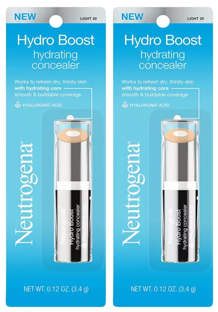 ⭐ LOT OF 2 NEW ⭐ Neutrogena Hydro Boost Hydrating Hyaluronic Concealer LIGHT 20 ⭐ LOT OF 2 NEW ⭐ Neutrogena Hydro Boost Hydrating Hyaluronic Concealer LIGHT 20
