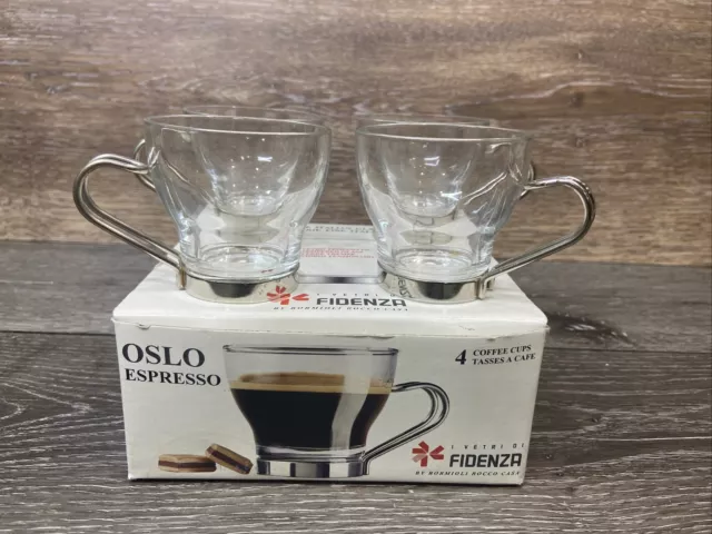 Bormioli Rocco Oslo Espresso Mugs, 3.5 oz - 4 pack