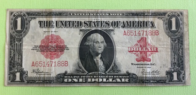 United States 1923 US ONE DOLLAR LARGE Note Red Seal Horse Blanket - YOU GRADE!
