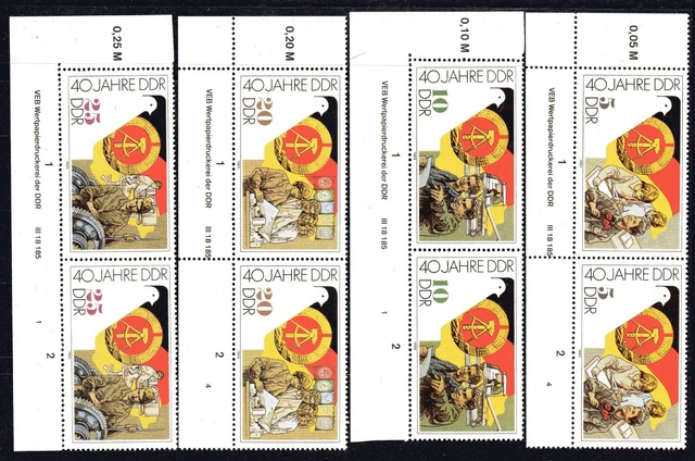 DDR MiNr. 3279-3282 DV kompl. Satz mit Druckvermerk postfrisch