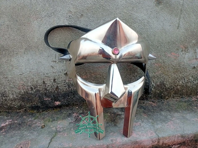 Mad-villain Golden Finish Brass Face Armor Mask Medieval MF Doom Gladiator Mask