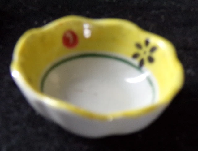 Ancienne Dinette Poupée 19e Siècle Faïence Française Modèle Au Coq, 3 Pièces
