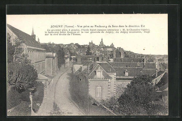 CPA Joigny, Vue prise au Faubourg de Sens dans la direction Est