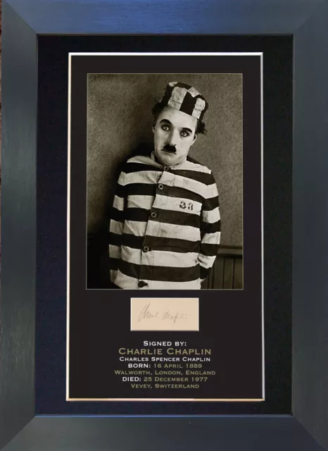 CHARLIE CHAPLIN Signed Mounted Reproduction Autograph Photo Prints A4 8