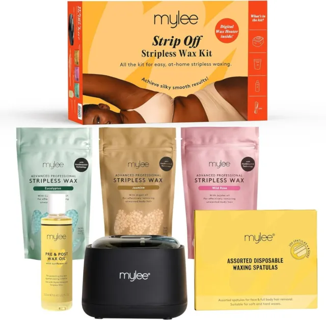 Mylee StripOff Wachs-Kit Haarentfernungs-Set Wachsheizung hart gestreiftes Haus