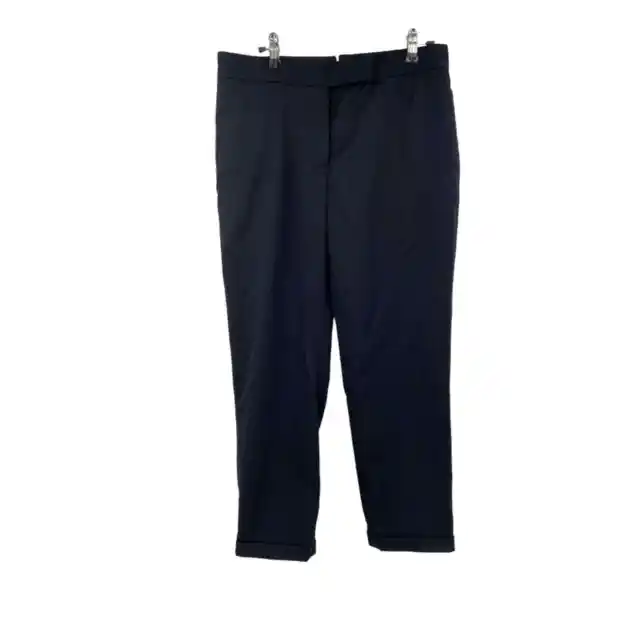 Thom Browne Pants Mens Sz 34x26 2-Ply Wool Fresco Trouser Inky Black Cuffed