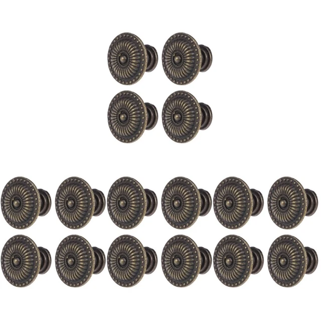 16 pz Maniglie Vintage Manopola Singolo Foro Antico Ottone Semplice Classica