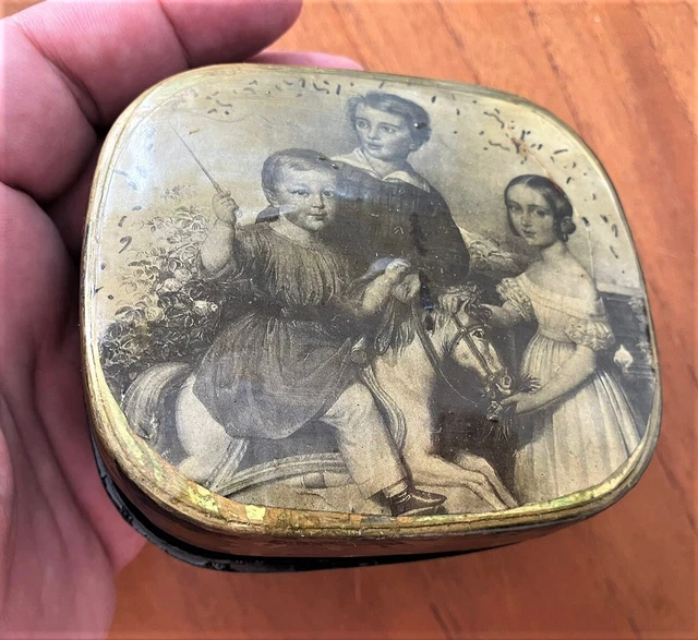 nostalgische Bakelit-Dose, 1920/30er, 9,5 cm x 8,5 cm