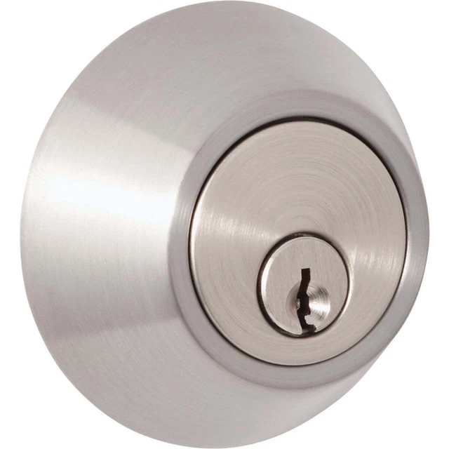 Steel Pro Brushed Nickel Single Cylinder Deadbolt DB9X21 Pack of 6 Steel Pro